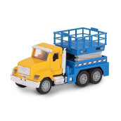 B Driven by Battat - Micro Scissor Lift Truck - Toy Truck with Movable Basket, Light & Sound Effects for Kids Aged 3+