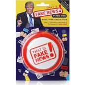 Donald Trump Fake News Button - 11 Fake News Quotes In Real Voice - Talking Gag Gift Desk Item - Gag Accessories Gifts For Men And Women - Funny Merchandise Stuff - Batteries Included
