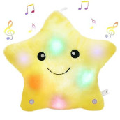 Bstaofy 13 Led Musical Twinkle Star Light Up Lullaby Glow Stuffed Animal Toys Soothe Kids Emotions Birthday Christmas Festival Gift For Toddlers, Yellow