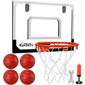 Aokesi Indoor Mini Basketball Hoop And Balls 17.8" X 14" - Basketball Hoop Set For Door - Mini Wall Mounted Basketball Goal For Kids And Adults