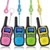 Wishouse Walkie Talkies For Kids 4 Pack,Family Walky Talky Adults Childrens Radio Long Range,Outdoor Camping Fun Toys Birthday Present Xmas Gifts For 3 4 5 6 7 8 9 10 Year Old Girls Boys (No Battery)