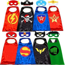 Superhero Capes And Masks For Halloween Cosplay Double Side Toy For Kids Best Gifts Yellow