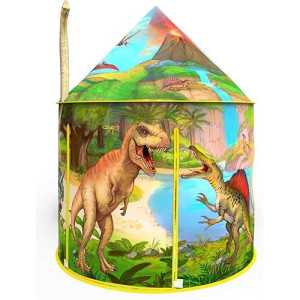 Dinosaur Play Tent | Realistic Dinosaur Design Kids Pop Up Play Tent For Indoor And Outdoor Fun, Imaginative Games, Toys & Gift | Foldable Playhouse + Storage Bag For Boys & Girls