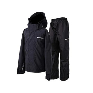 Acme Projects Rain Suit (Jacket + Pants), 100% Waterproof, Breathable, Taped Seam, 10000Mm/3000Gm, Ykk Zipper (Men'S, X-Large, Black)