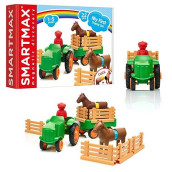 Smartmax My First Farm Tractor Stem Magnetic Discovery Play Set With Moving Tractor For Ages 1-5