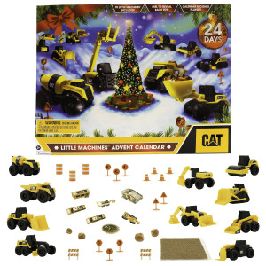 Cat Construction Toys, Little Machines Advent Calendar - Kids Toys For Ages 3 And Up - 24 Piece Set With 10 Little Machines Vehicles & Magic Insta-Dirt!