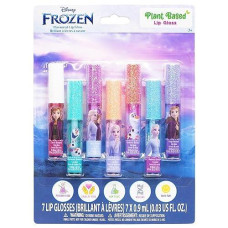 Townley Girl Disney Frozen Plant Based Vegan 7 Pc Flavored Lip Gloss Set For Girls - Ideal For Sleepovers, Makeovers, Party Favors And Birthday Gifts! - Age: 3+