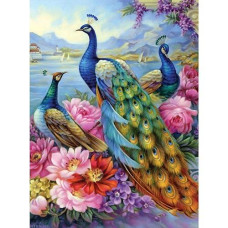 Bits And Pieces - 300 Piece Jigsaw Puzzle For Adults - �Peacocks� 300 Pc Large Piece Jigsaw By Artist Oleg Gavrilov - 18� X 24�