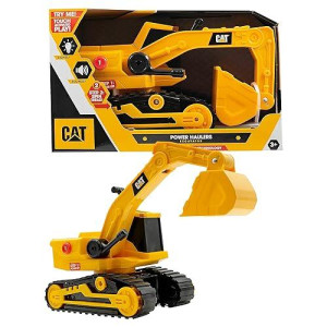 Cat Construction Toys, 11.5" Power Haulers Excavator, Realistic Lights & Sounds, Motion Drive Technology, Working Features, And Interactive Play For Ages 3+