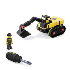 Red Toolbox Stanley Jr - Take a Part Excavator, Yellow Black