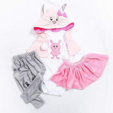 Reborn Baby Girl Dolls Clothes 18 Inch Cat Outfits Accesories For 17-19 Inch Reborn Doll Matching Clothing