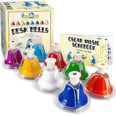 Miniartis Desk Bells For Kids | Educational Music Toys For Toddlers 8 Notes Colorful Hand Bells Set | Kids Musical Instrument With 15 Songbook | Great Birthday Gift For Children
