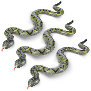 Futureplusx Inflatable Snake, 3Pcs Fake Snake Animal Pool Floats Blow Up Snakes For Garden Pool