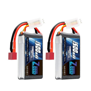Zeee 7.4V 60C 1500Mah 2S Rc Lipo Battery With Deans Plug For Fpv Drone Quadcopter Helicopter Airplane Rc Boat Rc Car Rc Models(2 Pack)