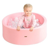 Trendbox Memory Foam Sponge Indoor Round Ball Pit For Toddler Children (Light Pink)