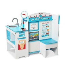 Melissa & Doug Wooden Get Well Doctor Activity Center - Waiting Room, Exam Room, Check-In Area - Fsc Certified
