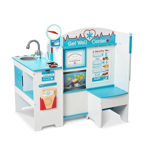 Melissa & Doug Wooden Get Well Doctor Activity Center - Waiting Room, Exam Room, Check-In Area - Fsc Certified
