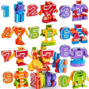 Joyin 10 Pcs Number Bots Toys, Number Bots, Action Figure Learning Toys, Number Robots Toys, Educational Toy, Gifts For Kids Boys Girls 3 4 5 6 Years Old