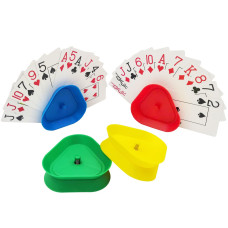 Yuanhe Playing Card Games Holder - 4Pack Little Hands Cards Tray For Kids, Seniors,Hands Free Cards Holders For Cards Game, Poker Parties, Family Card Game Nights