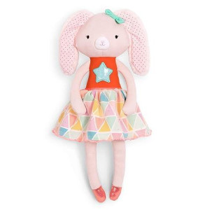 B. Toys- B. Softies- 15 Plush Bunny- Soft Stuffed Animal For Baby, Toddler, - Orange & Pastel Outfit- Washable Rabbit- Tippy Toes- Becky Bunny- 0 Months +