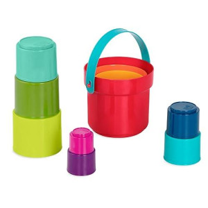 Battat - Stacking Toy - Educational & Dexterity Toy - Nesting Cup Playset - Water & Beach Toys - 18 Months + - Stack Up Cups, Medium, 10 Pieces Set