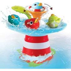 Yookidoo Duck Race Baby Bath Toy - Water Fountain And Four Racing Magical Ducks For Bathtime Sensory Development - Bath Time Fun 6 Months And Up