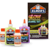 Elmer'S Glow-In-The-Dark Slime Kit (2062242), Yellow + Purple Glow, 4 Piece Kit