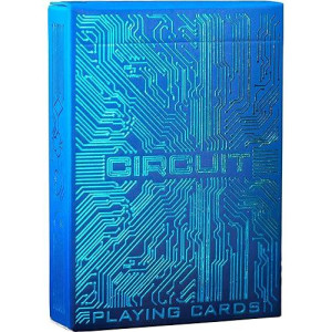 Circuit Ice Blue Playing Cards With Free Card Game Ebook, Creative Deck Of Cards, Premium Card Deck, Cool Poker Cards, Unique Bright Colors For Kids & Adults, Computer Themed, Black Playing Cards