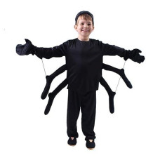 Kimi House Spider Costume For Kids, Perfect For Halloween, Animal Dress Up Party, Black(L/8-10Y)