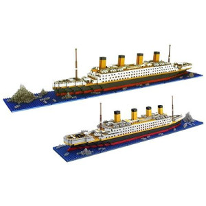 Dovob Micro Mini Blocks Titanic Model Building Set With 2 Figure, 1872 Piece Mini Bricks Toy, Gift For Adults And Kids