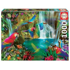 Educa - Tropical Parrots - 1000 Piece Jigsaw Puzzle - Puzzle Glue Included - Completed Image Measures 26.8" X 18.9" - Ages 14+ (18457)