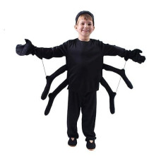 Kimi House Spider Costume For Kids, Perfect For Halloween, Animal Dress Up Party, Black(S/3-4Y)