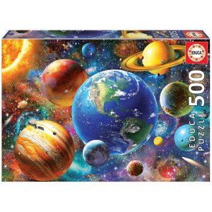 Educa 18449 Puzzles 500 Pcs, Solar System, Multicoloured