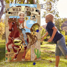 Western Party Cowboy Toss Games With 3 Bean Bags, Fun Western Game For Kids And Adults In Western Themed Activities Western Cowboy Decorations And Supplies