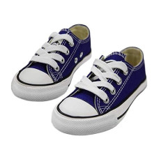 iFANS Boys and girl Low Top canvas Kids Lace up Sneakers Blue