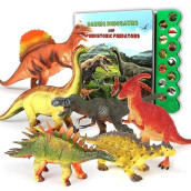 Olefun Dinosaur Toys For 3 Years Old & Up - Dinosaur Sound Book & 12 Realistic Looking Dinosaurs Figures Including T-Rex, Triceratops, Utahraptor, For Kids, Boys And Girls