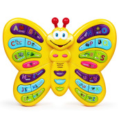 Preschool Abc Learning Toy, Interactive Educational Butterfly Toy For Toddlers, Animal Sounds & Music, Early Development See And Say Baby Toys For 3 Year Old Boys & Girls