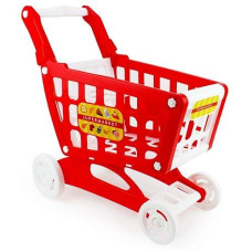 Boley Mart Red Shopping Cart Toy For Kids And Toddlers - Pretend Play Grocery Shopping Cart With Wheels - 20X18 Inches - Easy Assembly - Child-Safe And Durable - Ages 3+