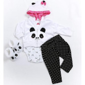 18'' Babyfere Reborn Baby Doll Clothes For Girls 17 To 19 Inch Newborn Baby Doll Clothes Cute Panda 4 Piece Set