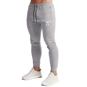 Wangdo Mens Joggers Sweatpants Gym Training Workout Pants Slim Fit With Zipper Pockets(Grey-Xxl)