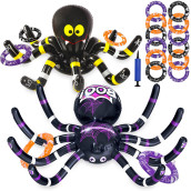 Max Fun Halloween Ring Toss Game Inflatable Spiders Set 2Pack For Kids Carnival School Halloween Party Favor Supplies Holiday Decoration Outdoor Indoor Spooky Creepy Game