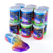 Easycity Marbled Starry Slime, 24 Pack Colorful Sludgy Gooey Fidget Kit For Sensory And Tactile Stimulation, Stress Relief, Prize, Party Favor, Educational Game - Kids, Boys, Girls
