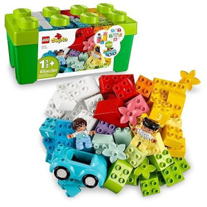 Lego Duplo Classic Brick Box Building Set - Features Storage Organizer, Toy Car, Number Bricks, Build, Learn, And Play, Great Gift Playset For Toddlers, Boys, And Girls Ages 18+ Months, 10913