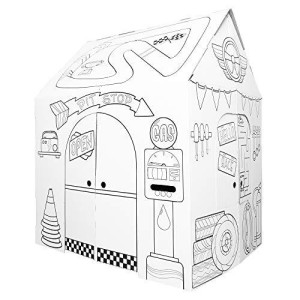 Easy Playhouse Garage - Kids Art And Craft For Indoor And Outdoor Fun, Color Favorite Garage Items- Decorate And Personalize A Cardboard Fort, 32" X 26. 5" X 40. 5" Age 3+