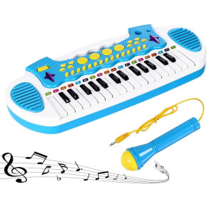 Love&Mini Piano Toy Keyboard For Kids - Baby Girls Toys With 31 Keys And Microphone Musical Instrument Birthday Gift For 3+ Years Old Girls And Boys (Blue)