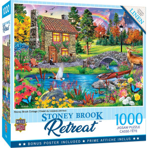 Stoney Brook cottage 1000 Piece Linen Jigsaw Puzzle