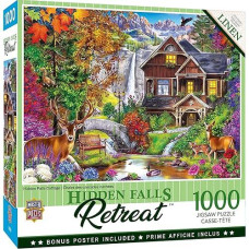 Masterpieces 1000 Piece Jigsaw Puzzle For Adults, Family, Or Kids - Hidden Falls Cottage - 19.25"X26.75"