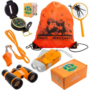Small Discoverer Outdoor Exploration Set - Kids Adventure Pack - Perfect 3-8 Year Old Boy Toys And Girl Toys - Easter Present For Kids (Orange)