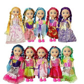 Jing Show Bussiness 10 Sets Doll Clothes For 3 Inch Mini Doll ,Include 10 Pieces Girl Mini Dolls, 10 Sets Handmade Doll Clothes And 10 Pairs Of Doll Shoes
