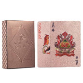Acelion Waterproof Playing Cards, Plastic Playing Cards, Deck Of Cards, Gift Poker Cards (Rose Gold)